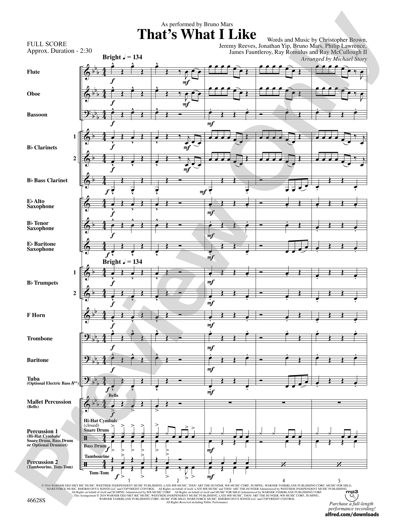 That's What I Like: Concert Band Conductor Score & Parts