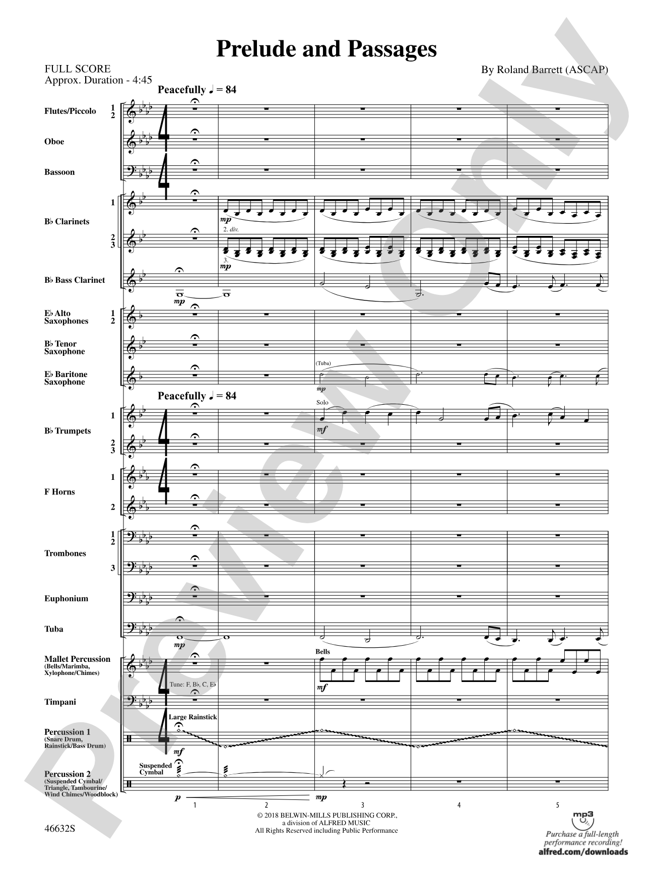 Prelude and Passages: Concert Band Conductor Score & Parts