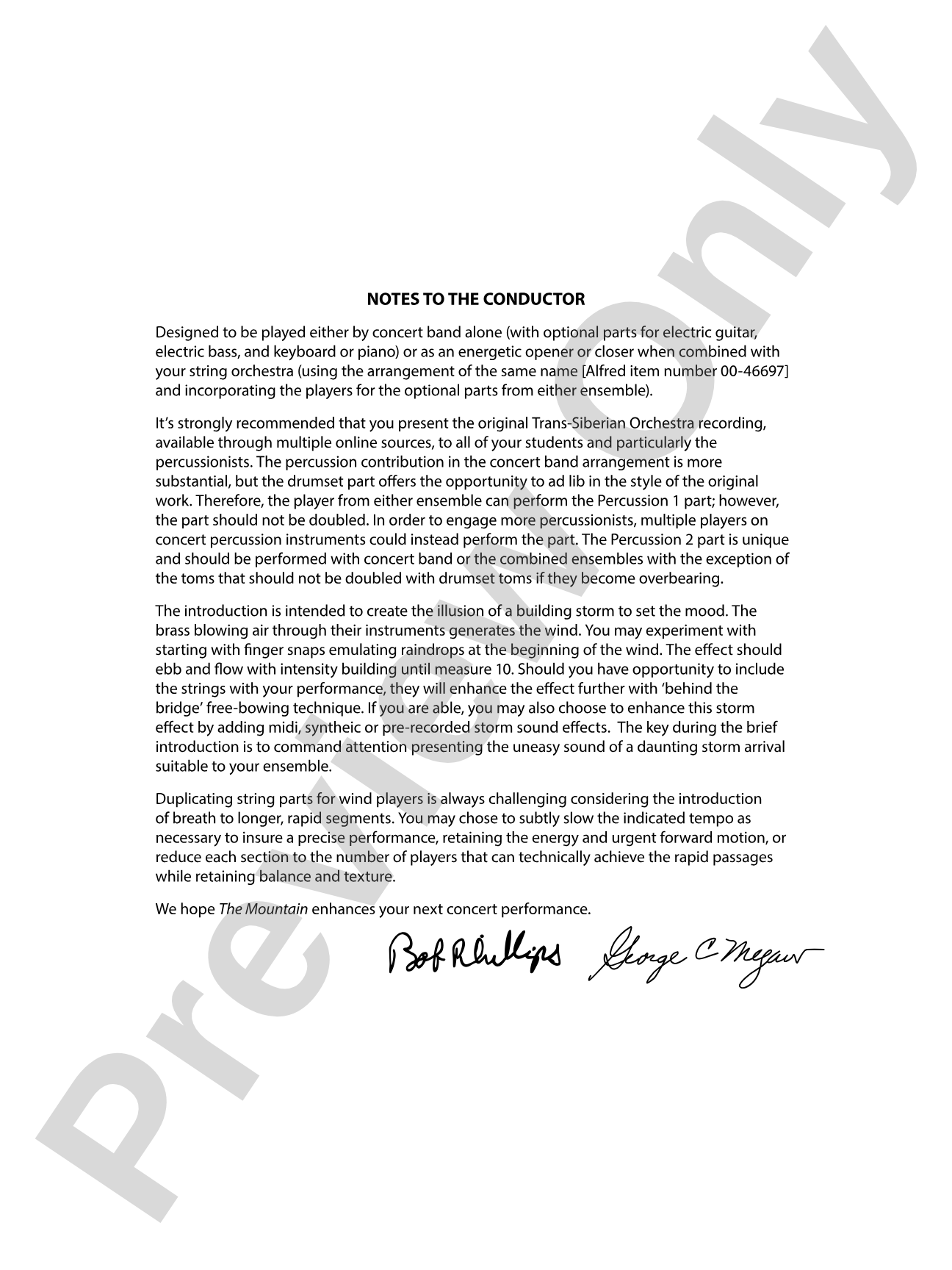 The Mountain: Concert Band Conductor Score & Parts