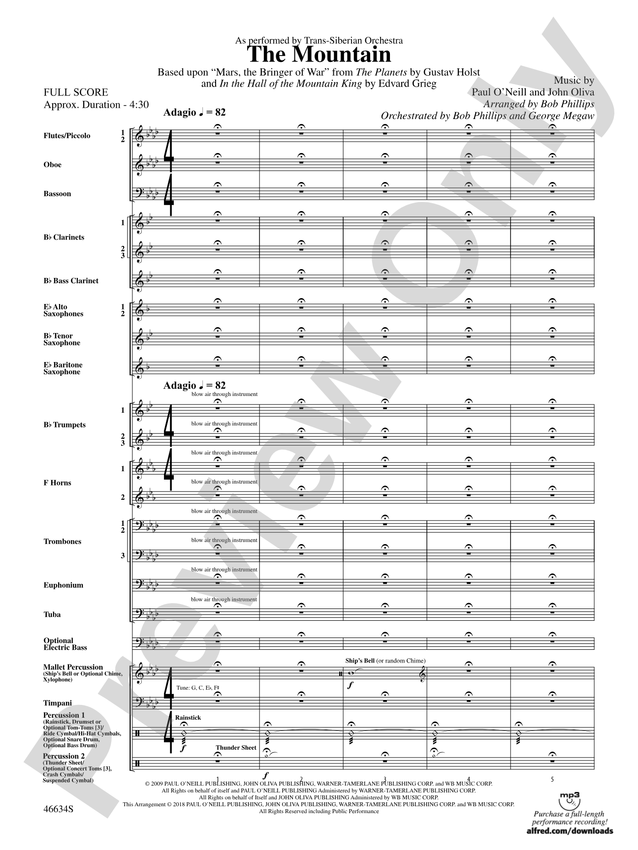 The Mountain: Concert Band Conductor Score & Parts