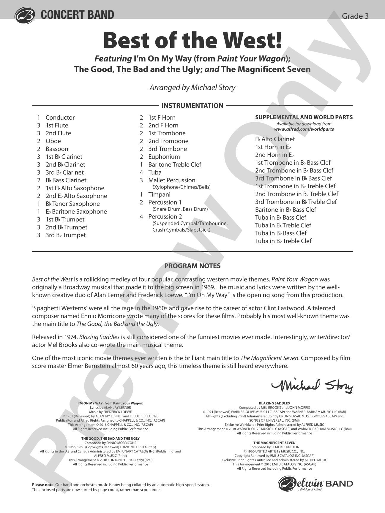 Best of the West!: Concert Band Conductor Score & Parts