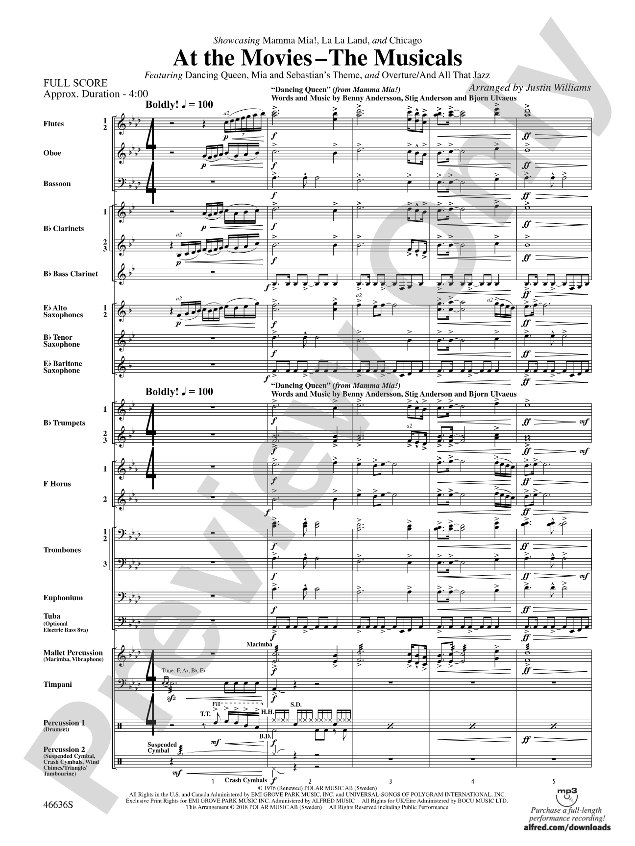 At the Movies---The Musicals: Concert Band Conductor Score & Parts