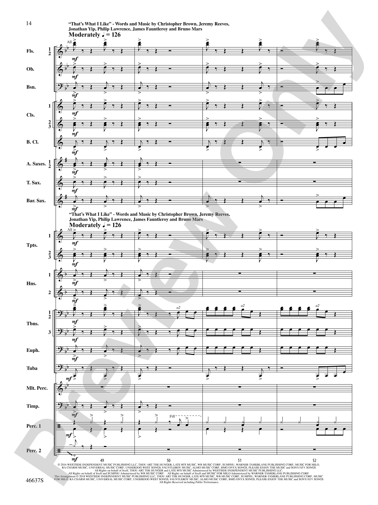 Bruno Mars on Tour: Score