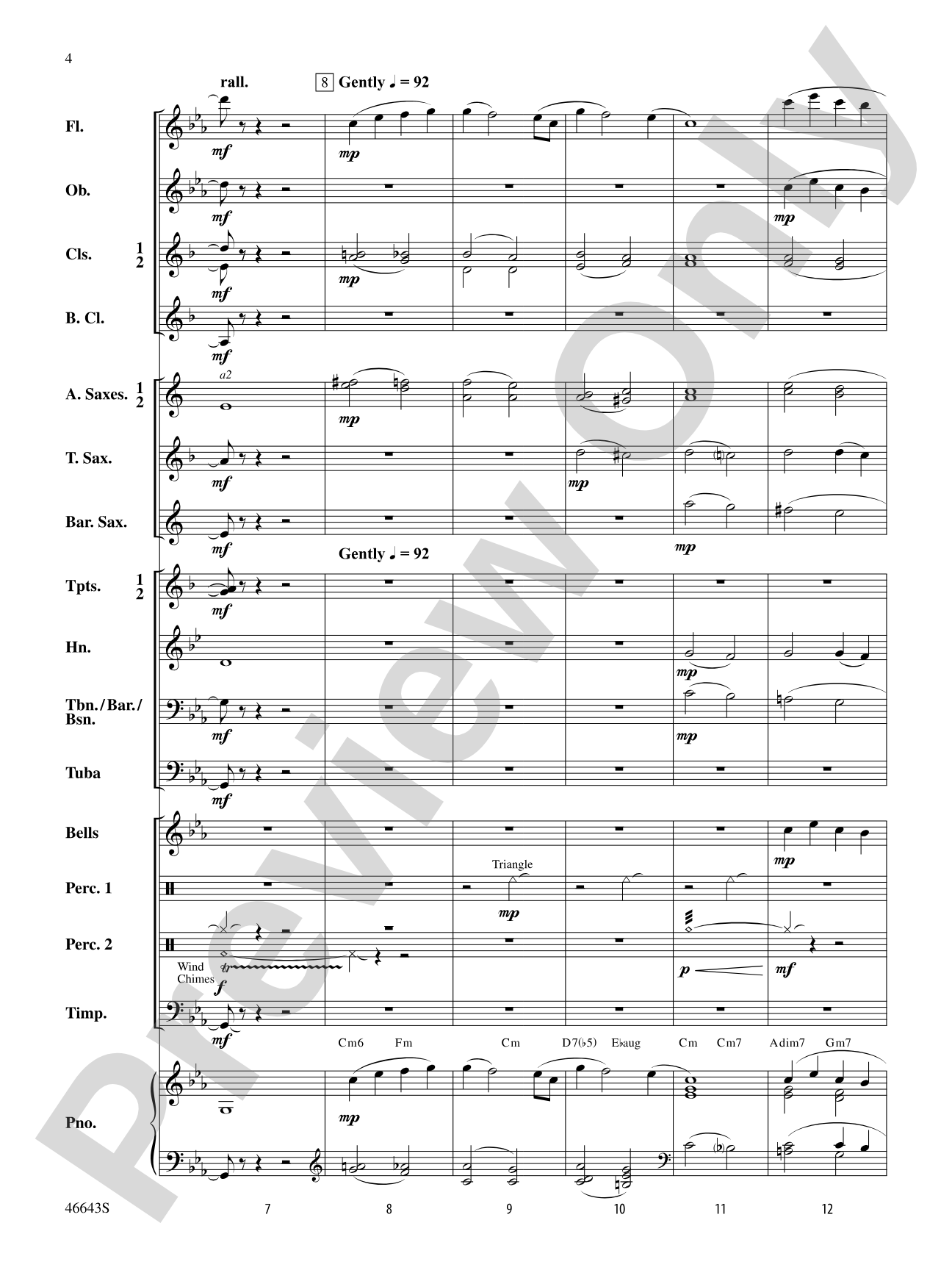 Flowing Stream: Concert Band Conductor Score & Parts