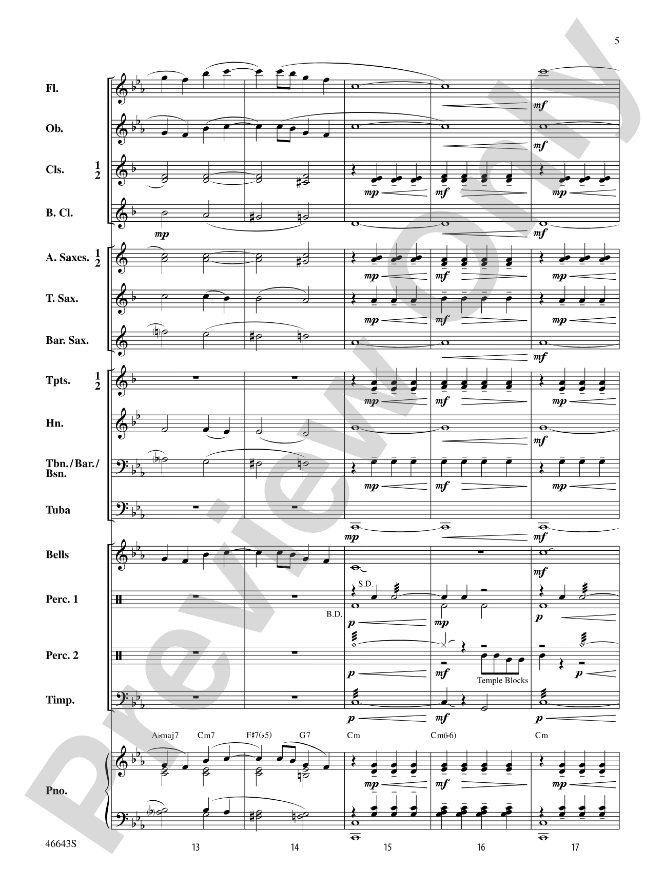 Flowing Stream: Concert Band Conductor Score & Parts