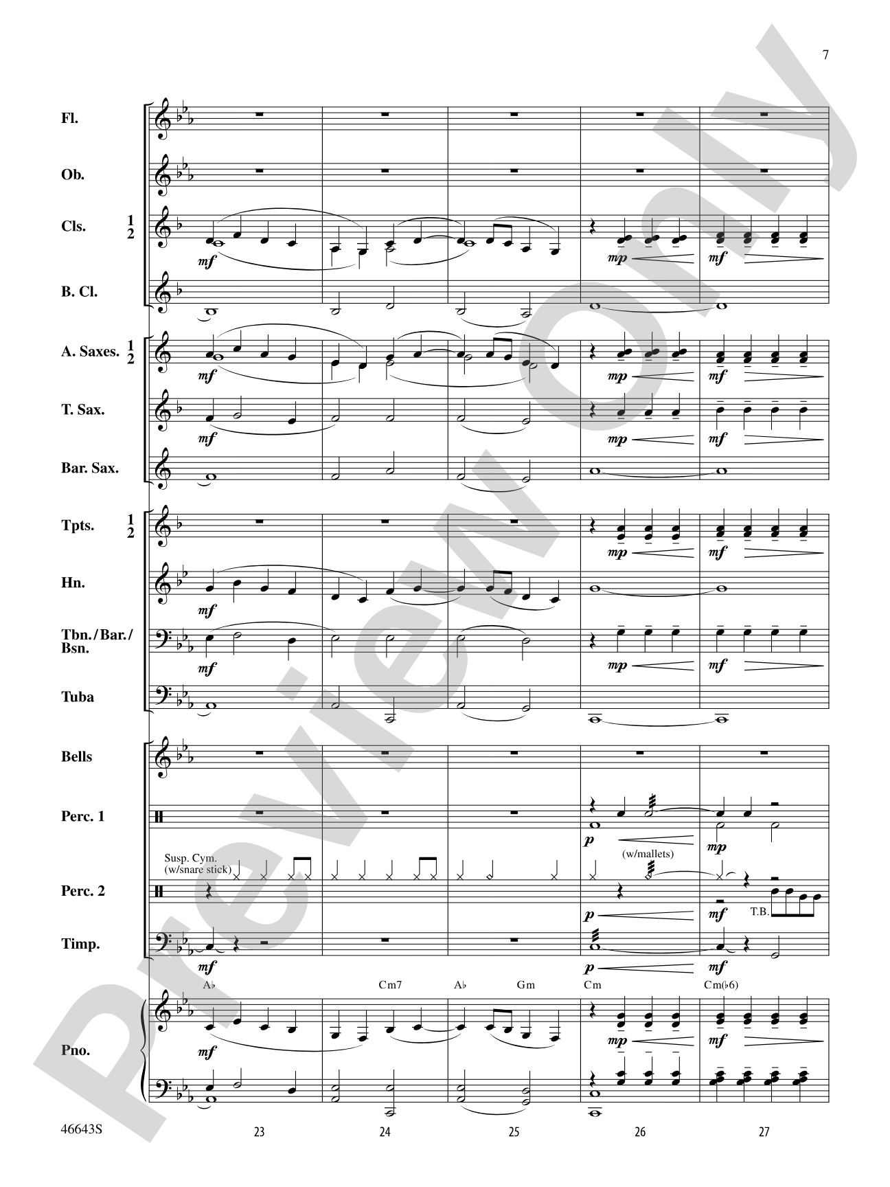 Flowing Stream: Concert Band Conductor Score & Parts