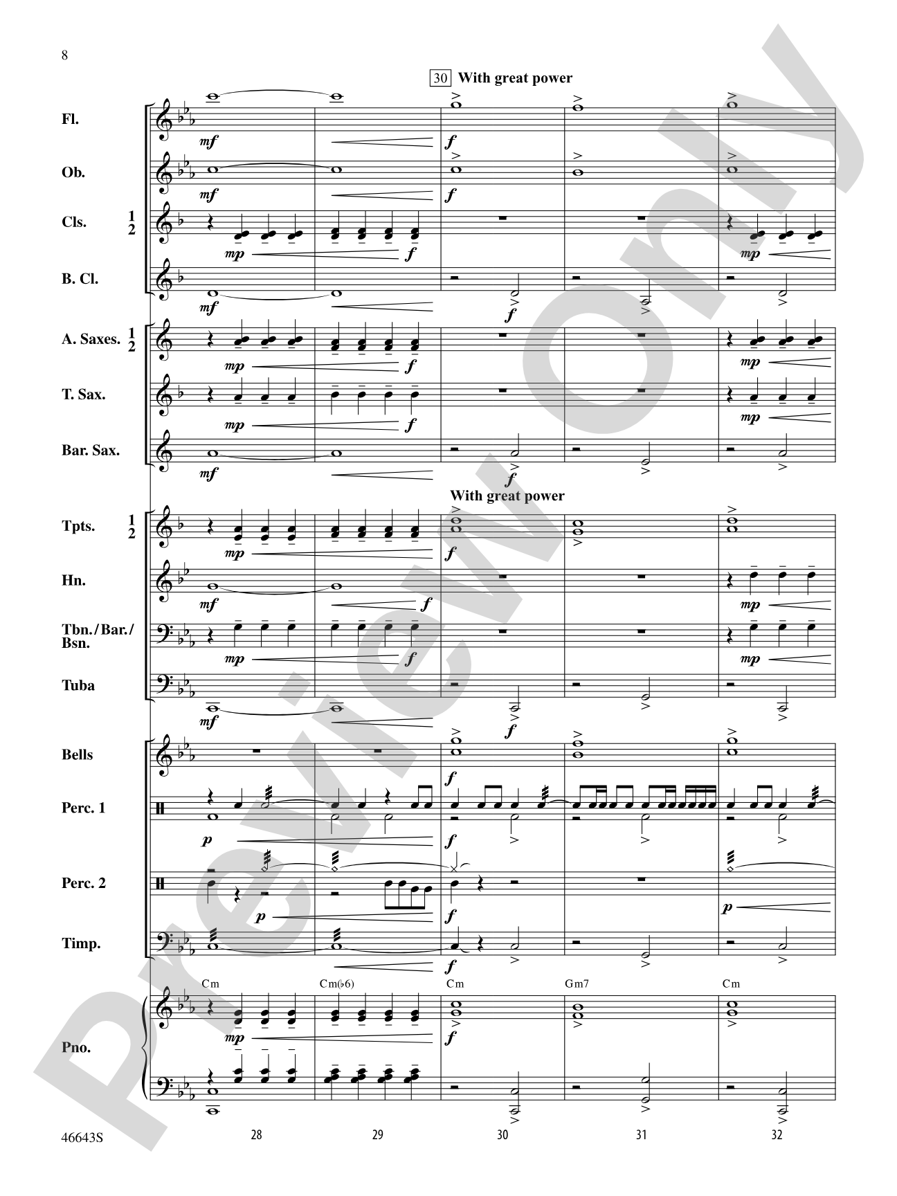 Flowing Stream: Concert Band Conductor Score & Parts