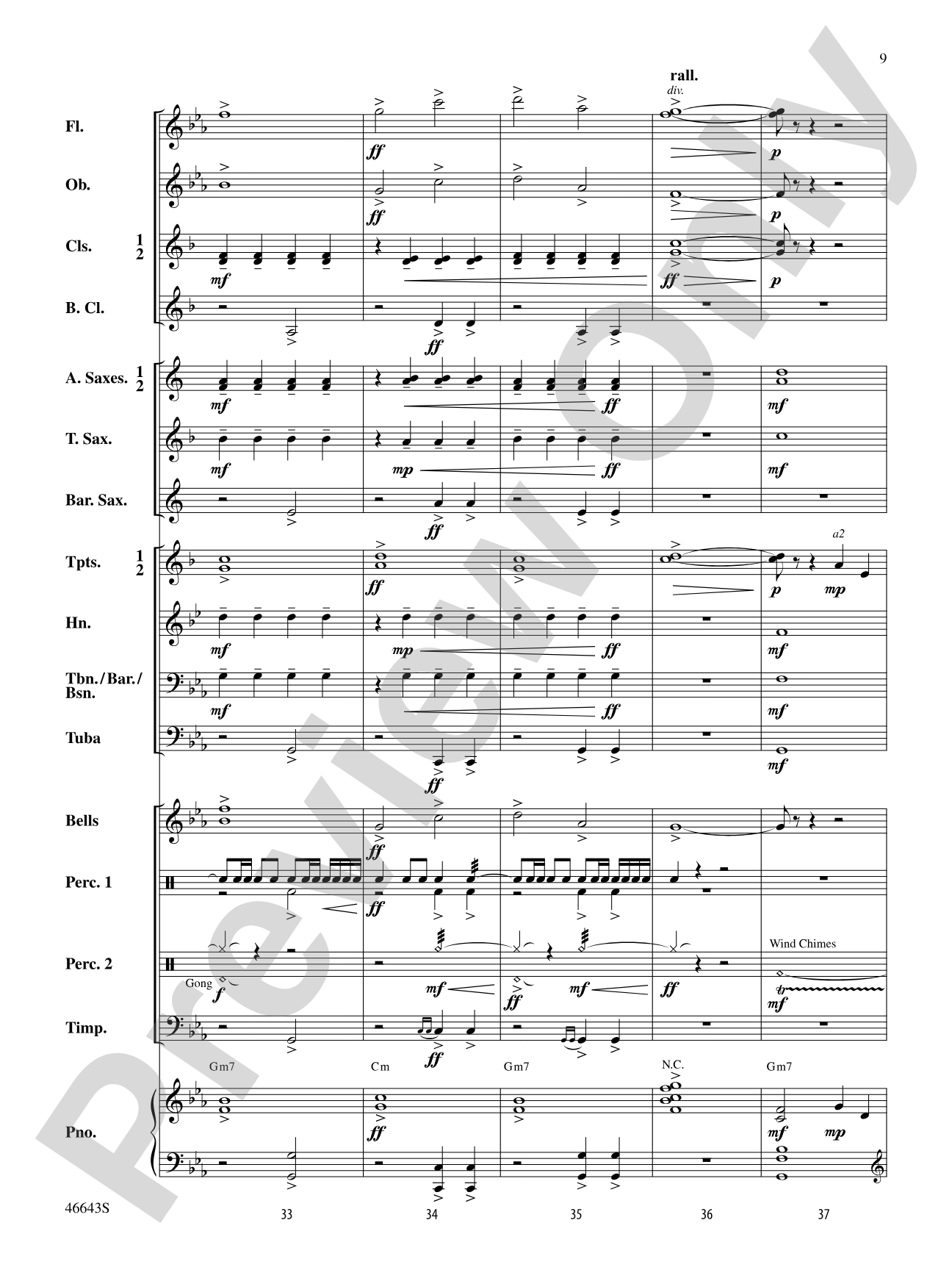 Flowing Stream: Concert Band Conductor Score & Parts