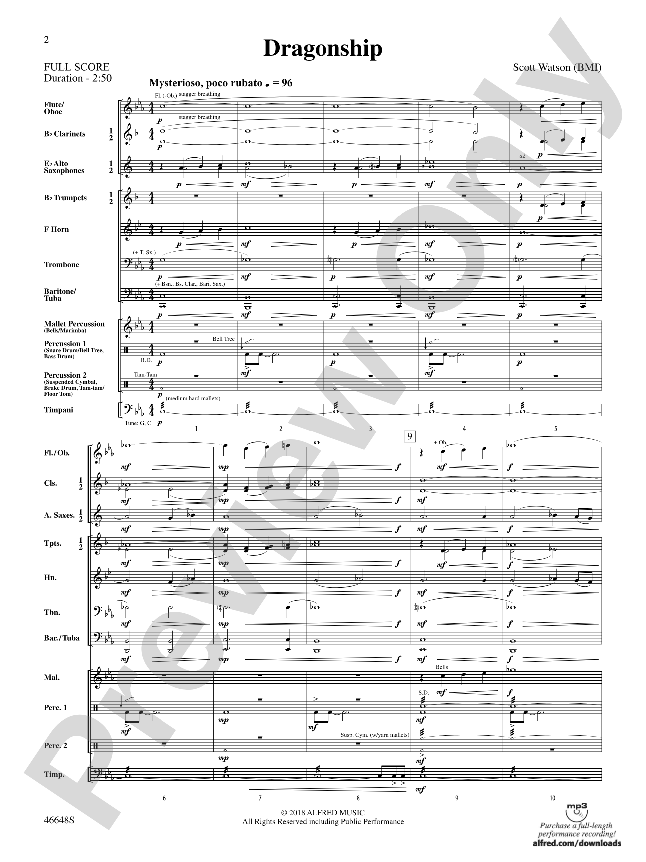 Dragonship: Concert Band Conductor Score & Parts