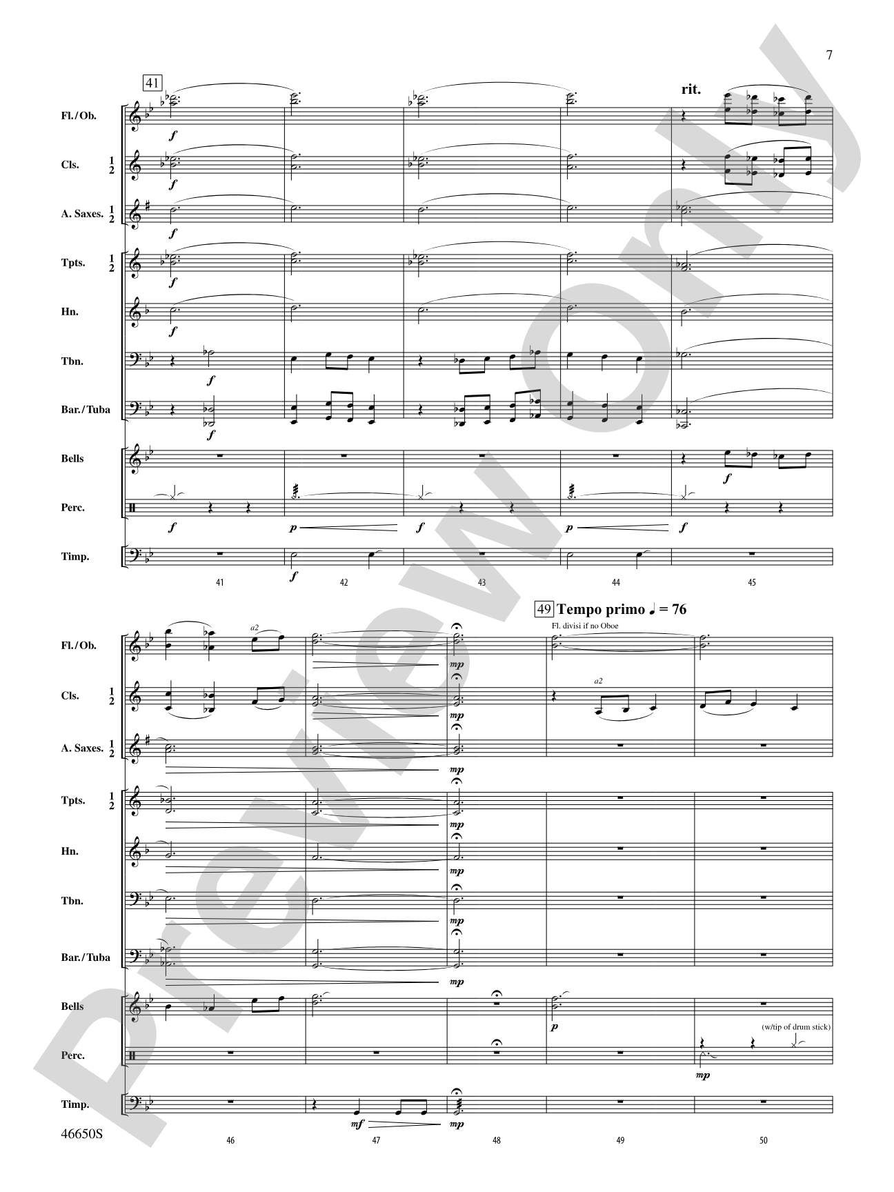Wildflowers: Concert Band Conductor Score & Parts