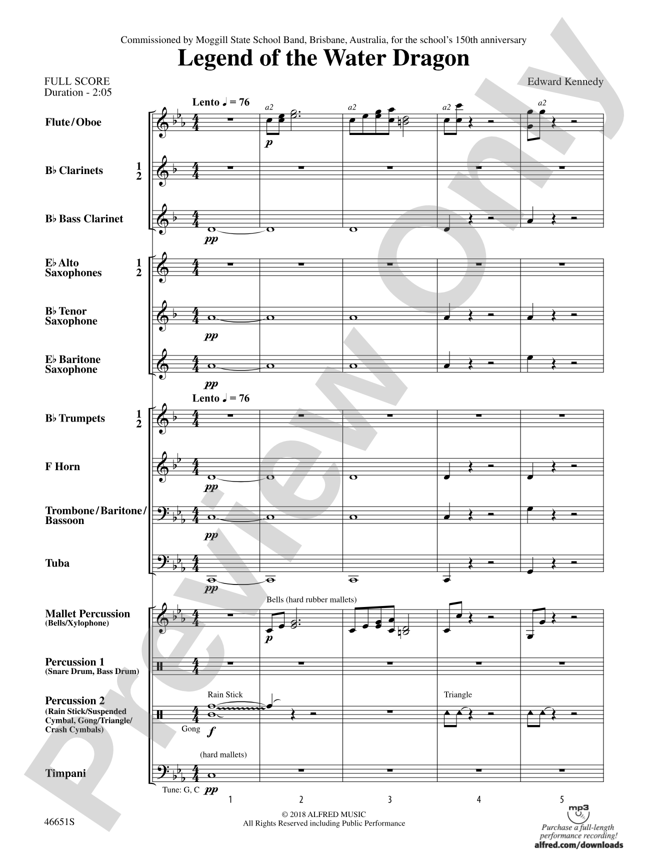Legend of the Water Dragon: Concert Band Conductor Score & Parts