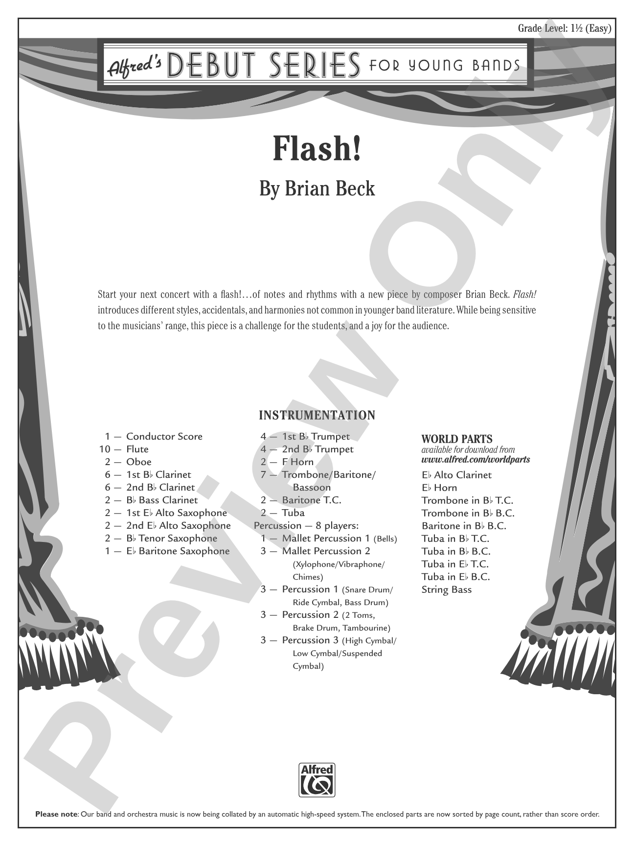 Flash!: Concert Band Conductor Score & Parts