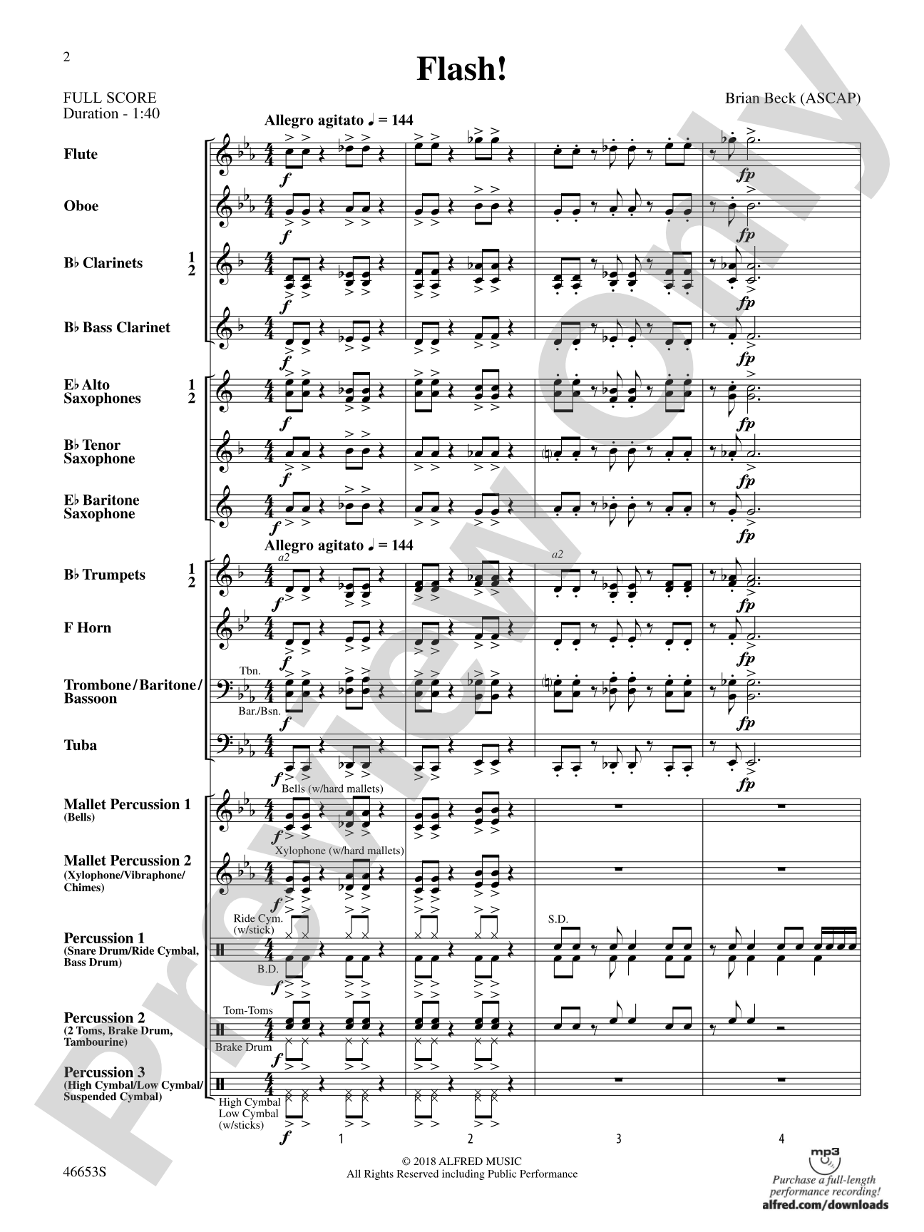 Flash!: Concert Band Conductor Score & Parts