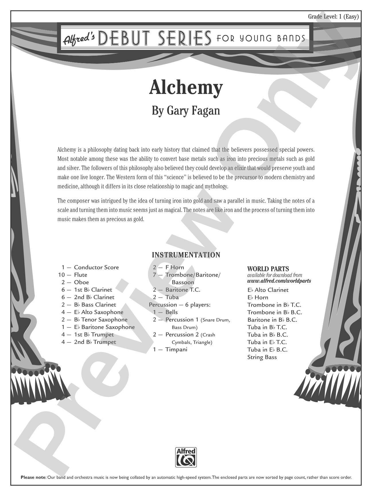 Alchemy: Concert Band Conductor Score & Parts