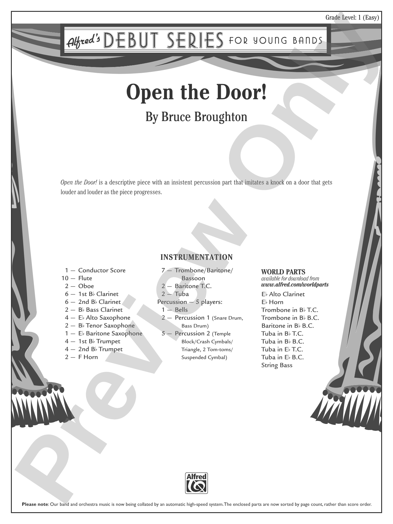 Open the Door!: Concert Band Conductor Score & Parts