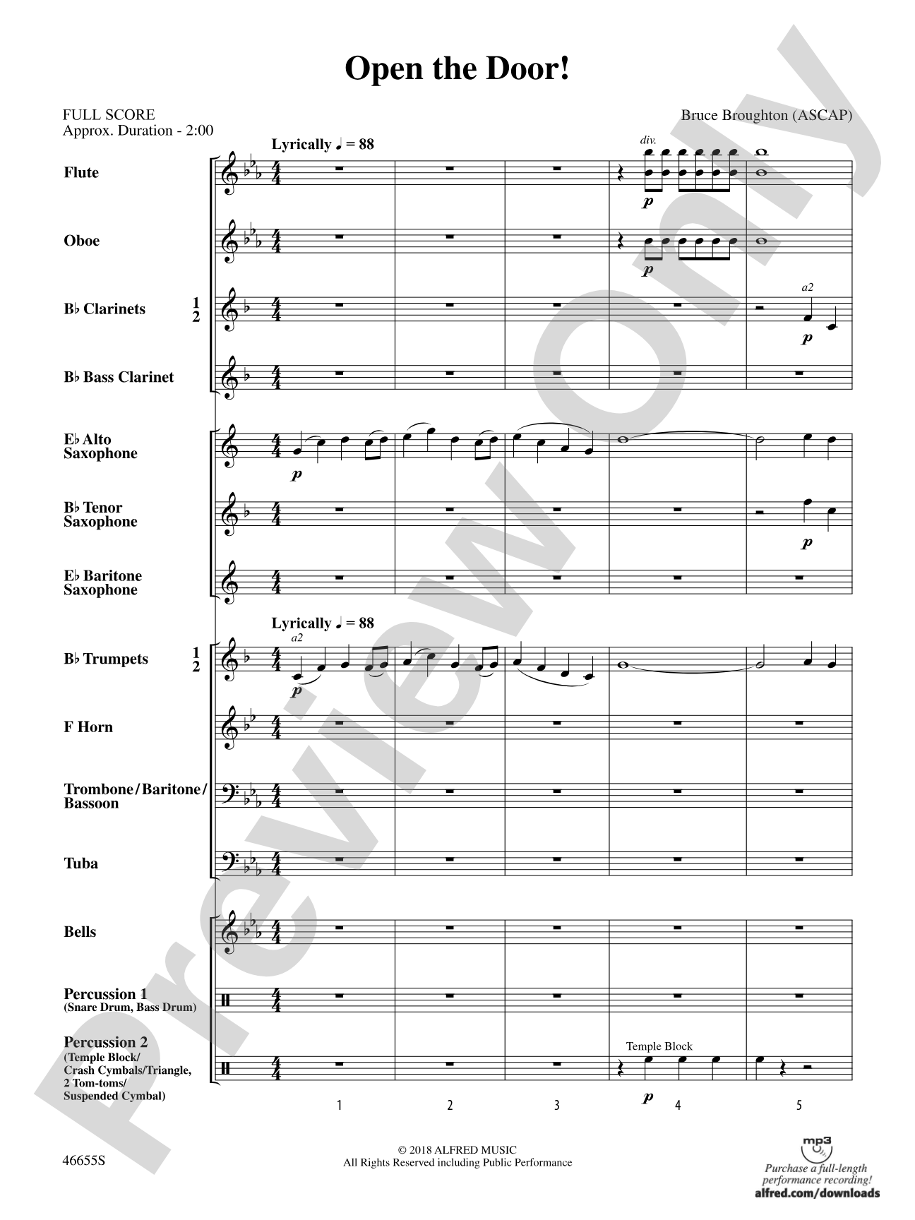 Open the Door!: Concert Band Conductor Score & Parts