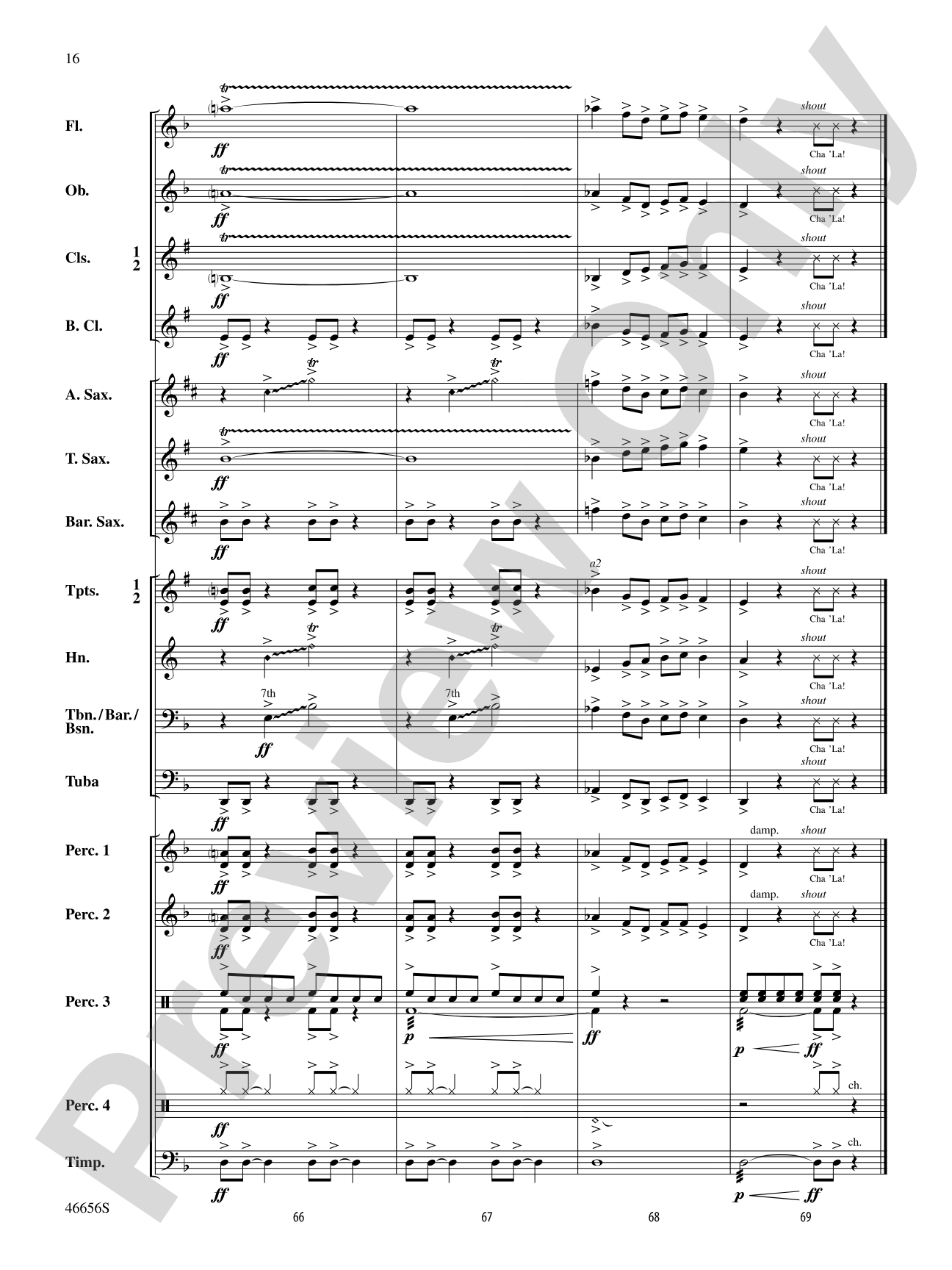 Cha'La: Concert Band Conductor Score & Parts