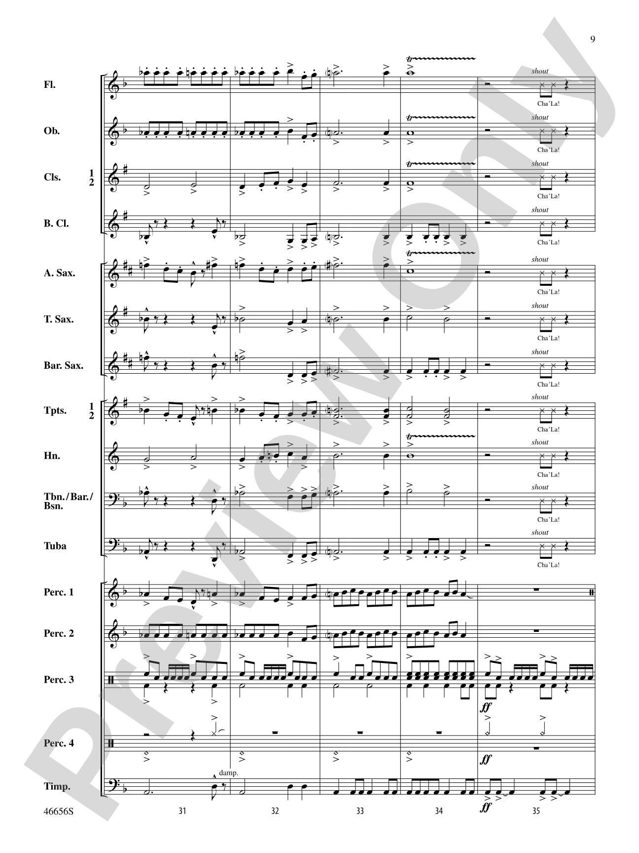 Cha'La: Concert Band Conductor Score & Parts