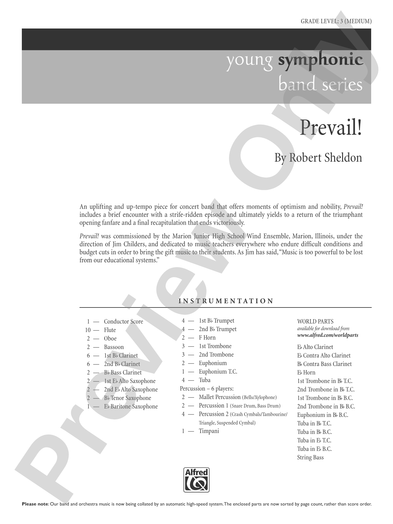 Prevail!: Concert Band Conductor Score & Parts