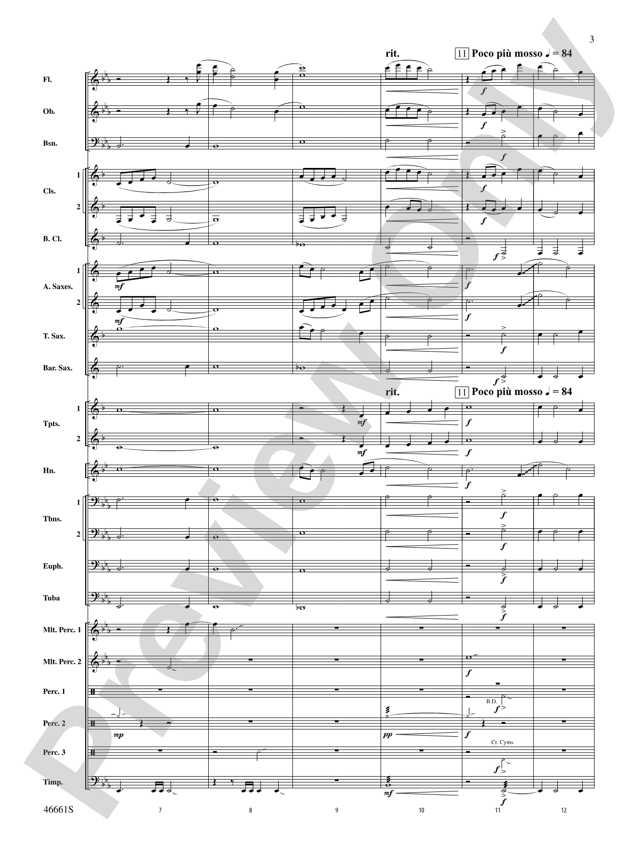 Nine Mile Saga: Concert Band Conductor Score & Parts