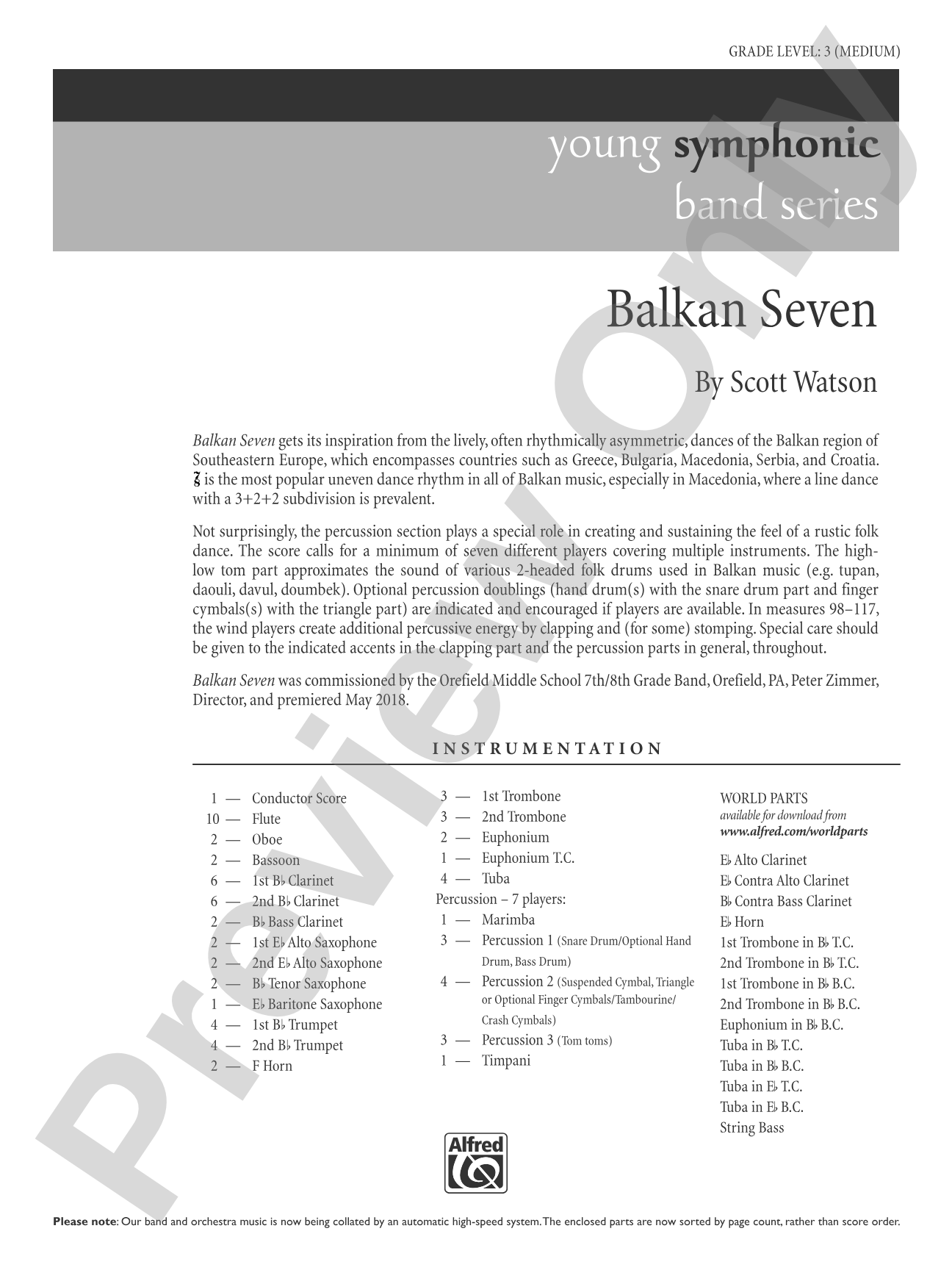 Balkan Seven: Score