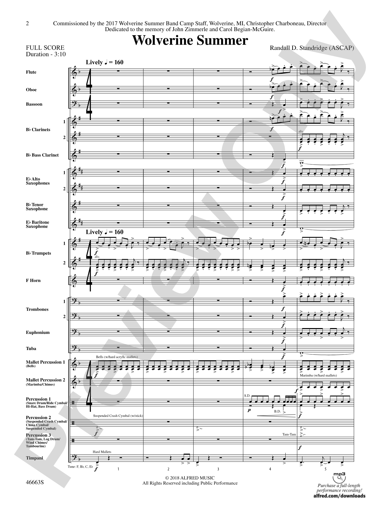 Wolverine Summer: Concert Band Conductor Score & Parts