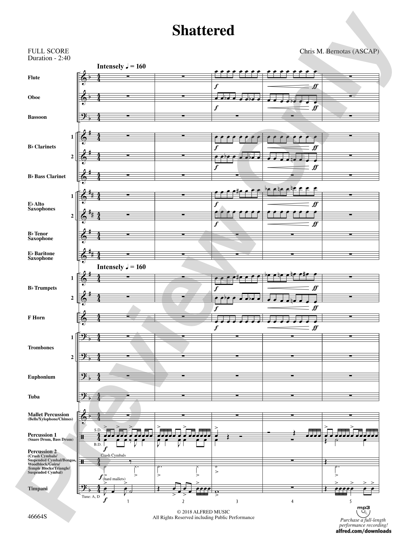 Shattered: Concert Band Conductor Score & Parts