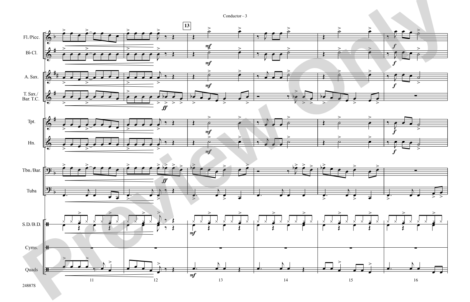 Rockin' Pneumonia and the Boogie Woogie Flu: Marching Band Conductor Score & Parts