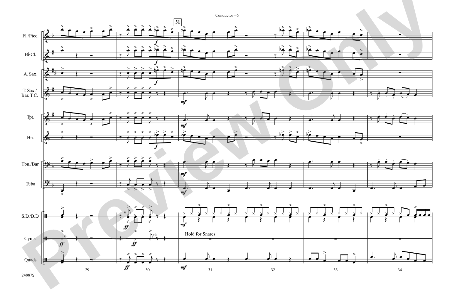 Rockin' Pneumonia and the Boogie Woogie Flu: Marching Band Conductor Score & Parts