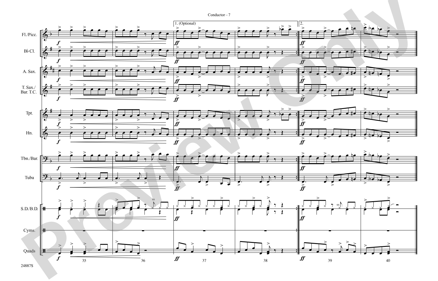 Rockin' Pneumonia and the Boogie Woogie Flu: Marching Band Conductor Score & Parts
