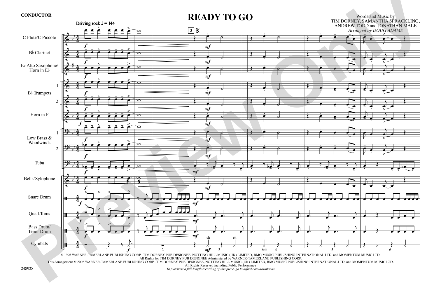 Ready to Go: Marching Band Conductor Score & Parts