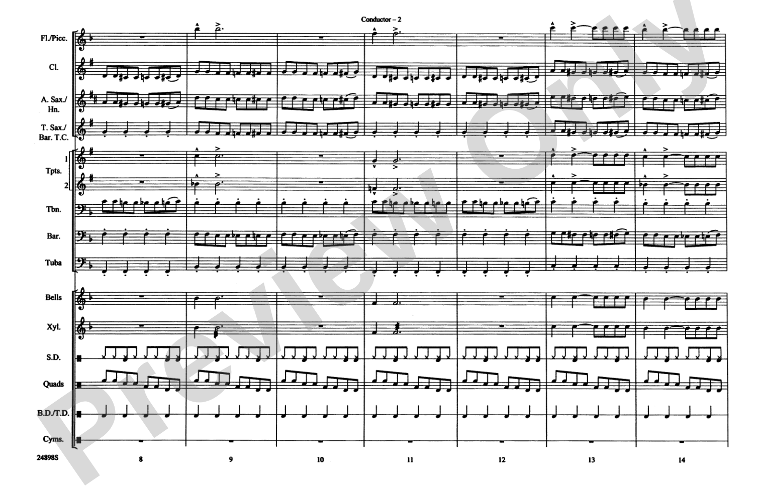 Batman Theme (from the TV Series): Marching Band Conductor Score & Parts