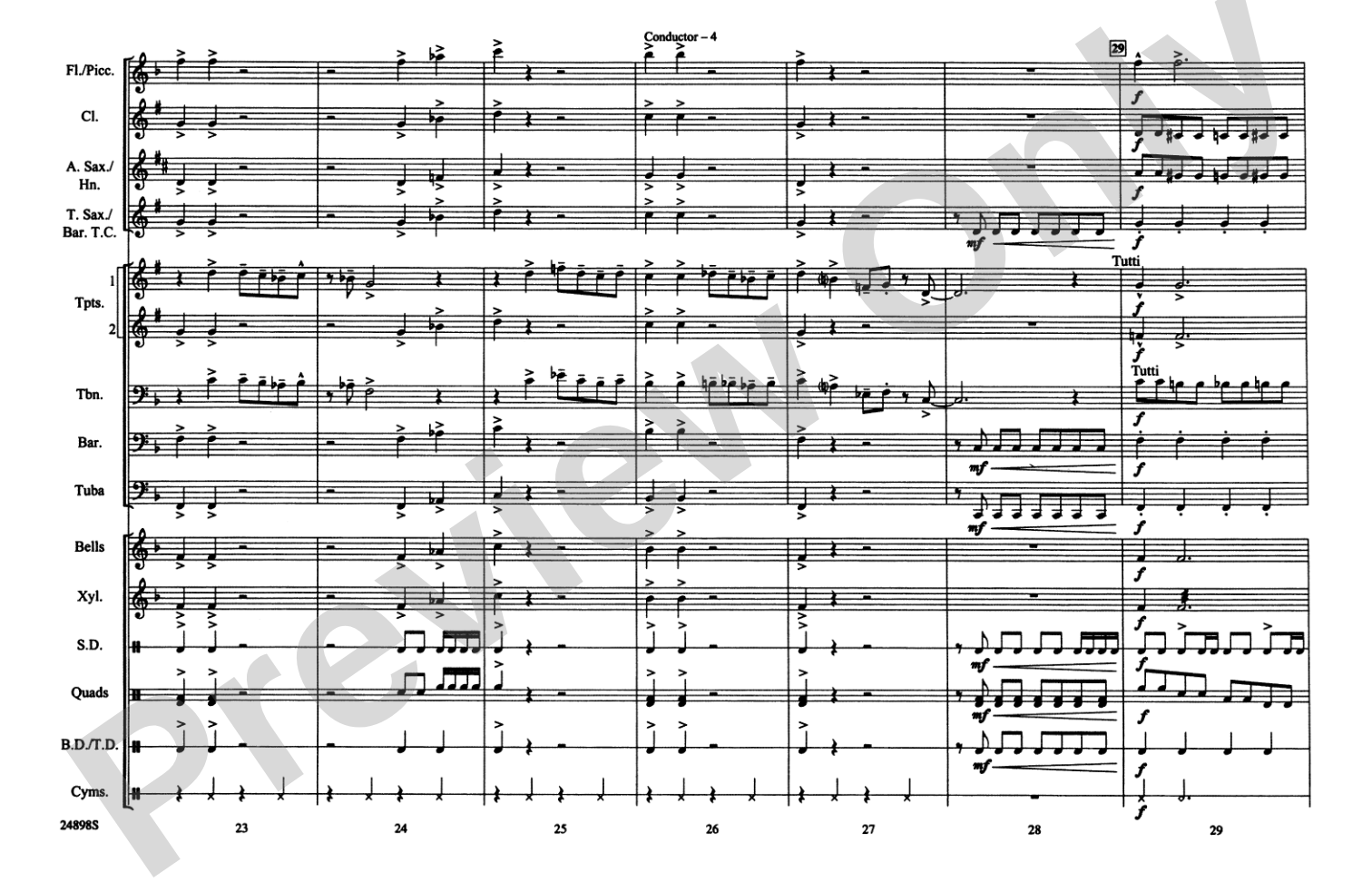 Batman Theme (from the TV Series): Marching Band Conductor Score & Parts