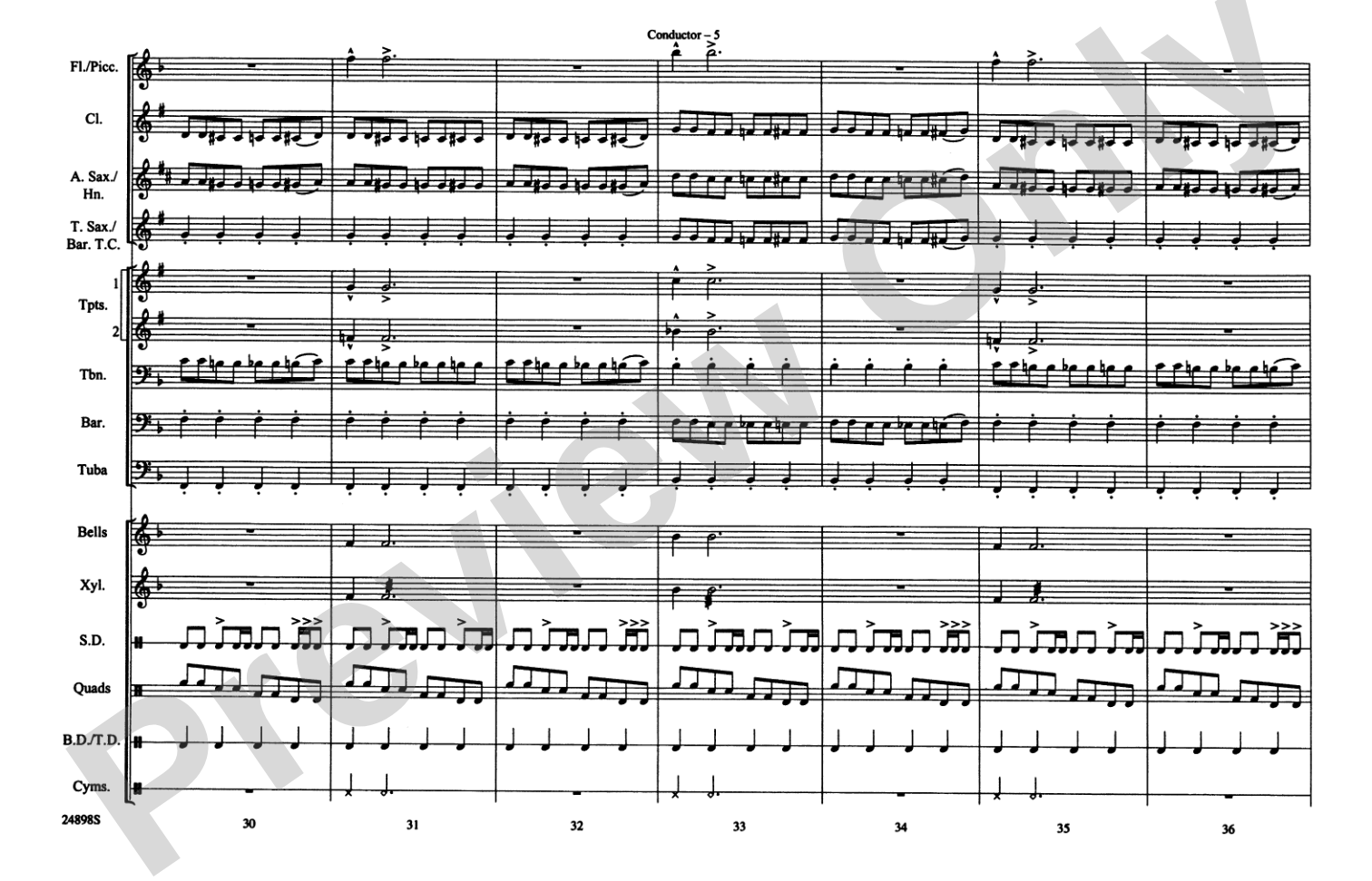 Batman Theme (from the TV Series): Marching Band Conductor Score & Parts