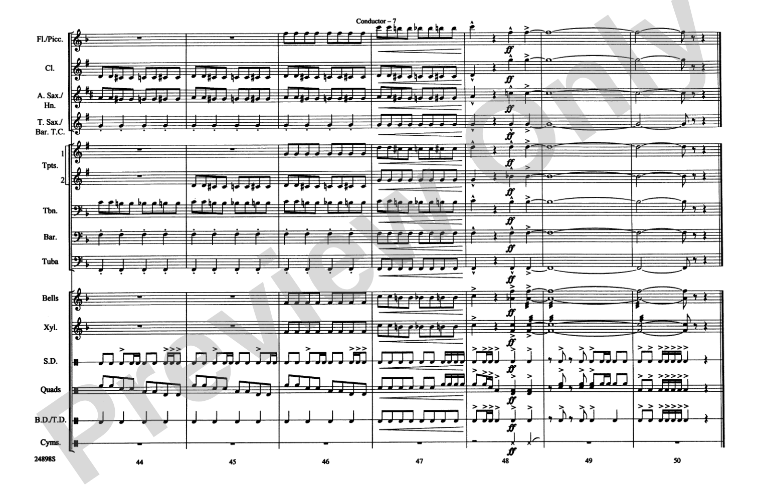 Batman Theme (from the TV Series): Marching Band Conductor Score & Parts