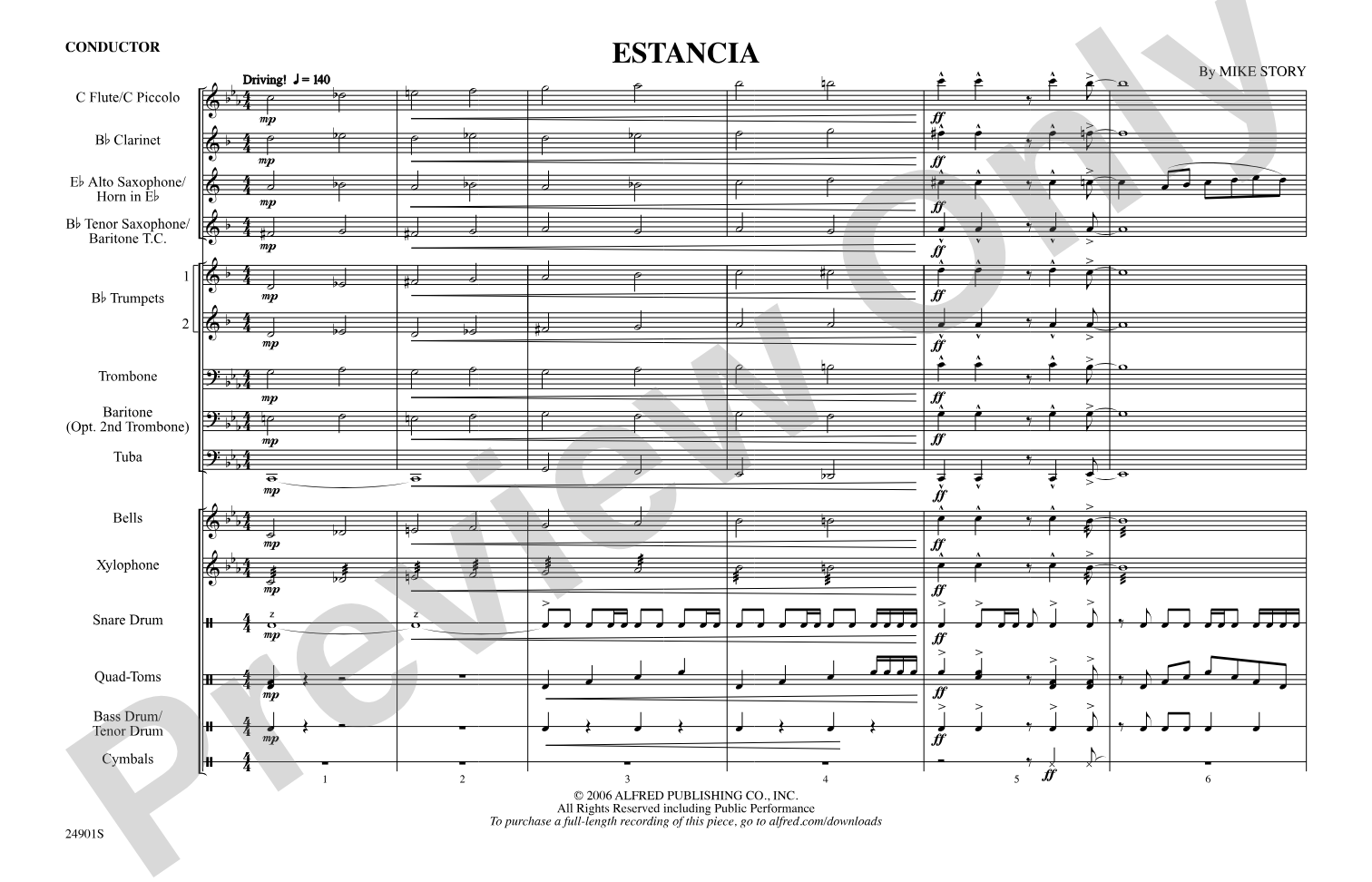 Estancia: Marching Band Conductor Score & Parts