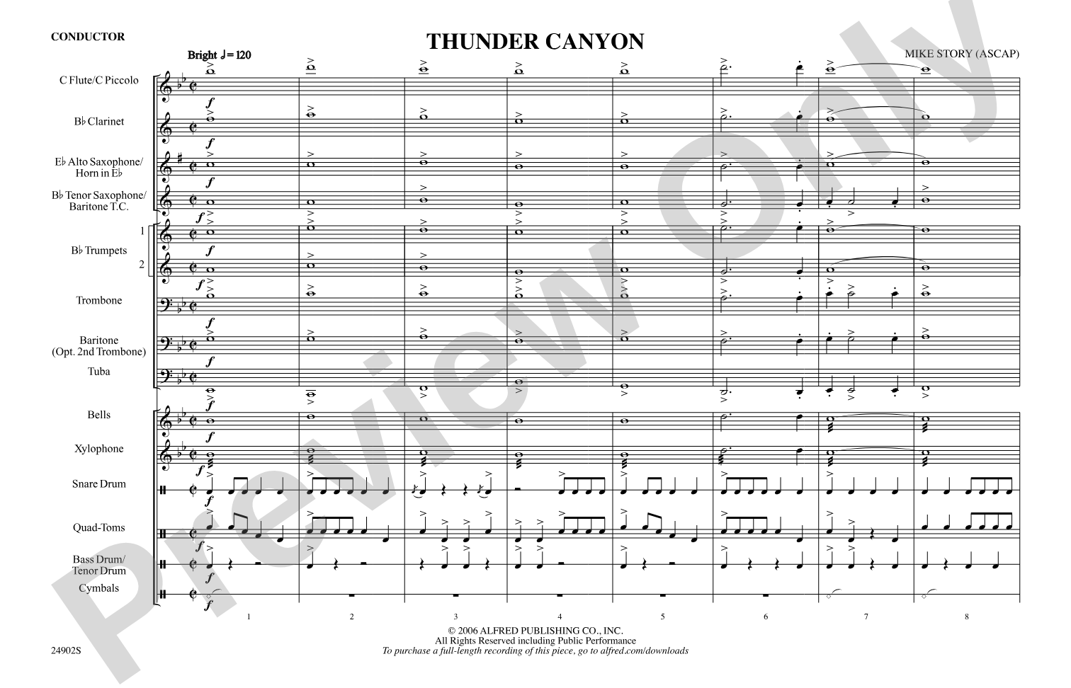 Thunder Canyon: Marching Band Conductor Score & Parts