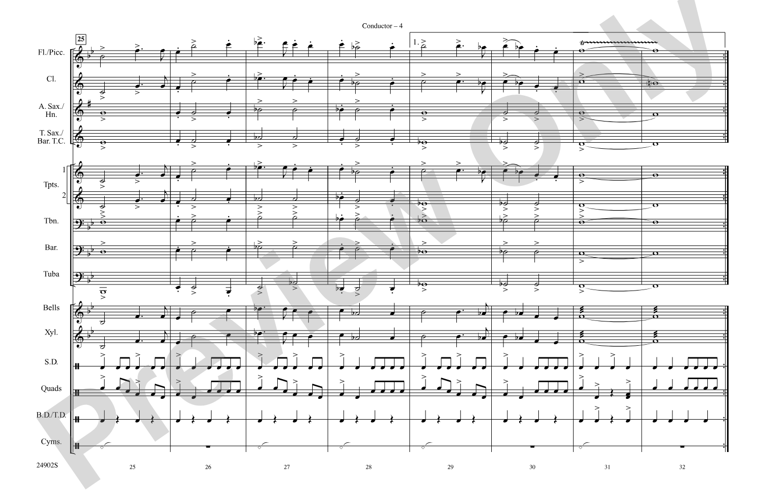 Thunder Canyon: Marching Band Conductor Score & Parts
