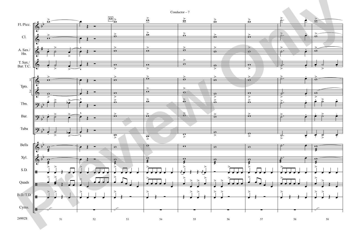 Thunder Canyon: Marching Band Conductor Score & Parts