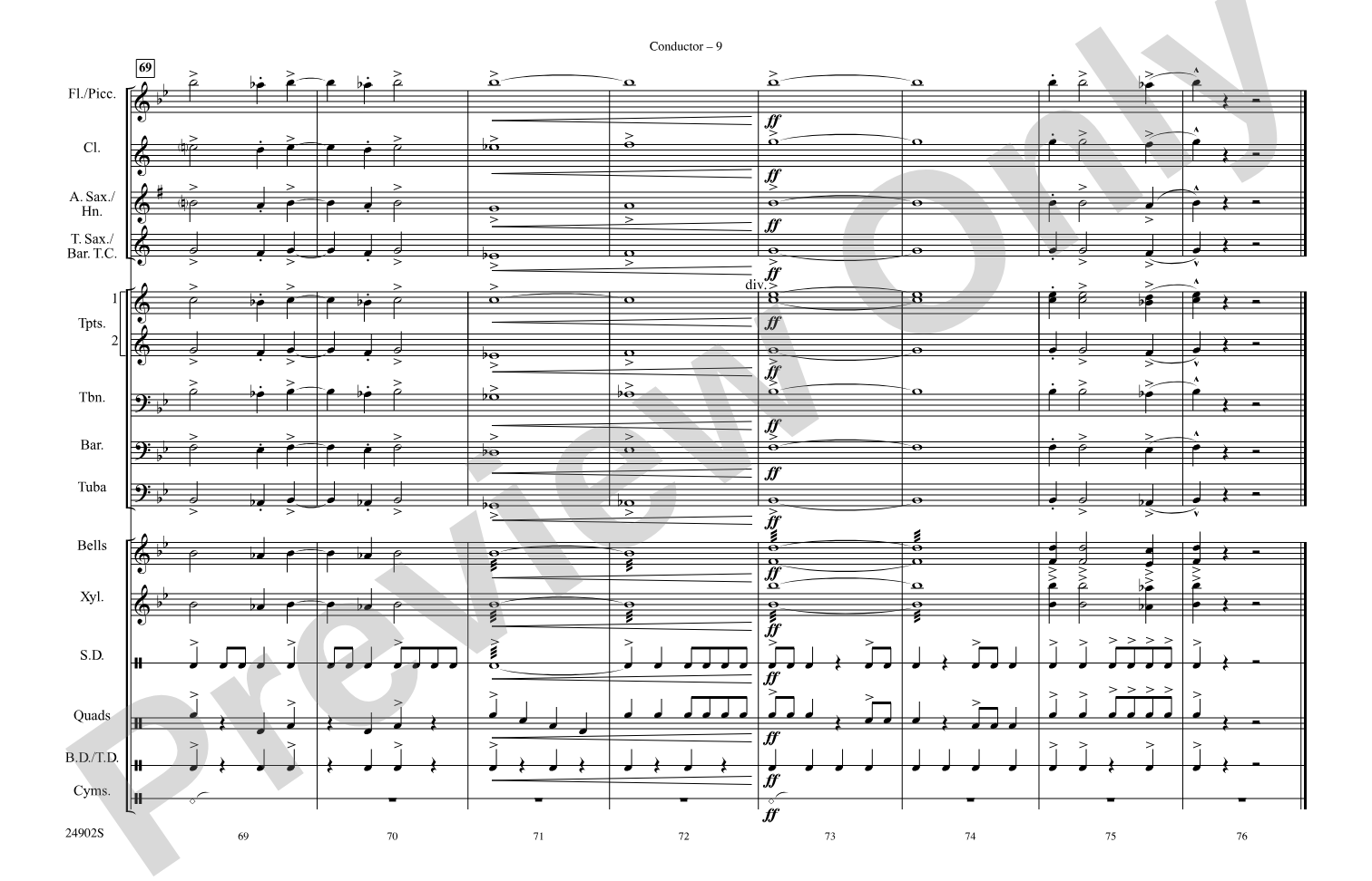 Thunder Canyon: Marching Band Conductor Score & Parts
