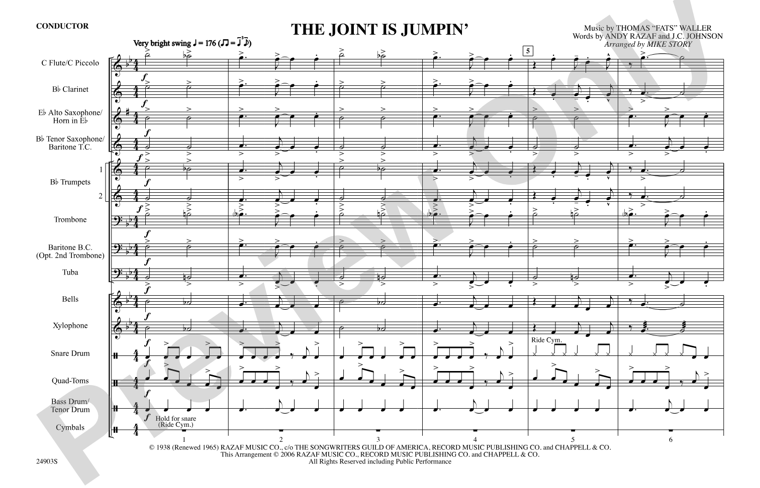 The Joint Is Jumpin': Marching Band Conductor Score & Parts