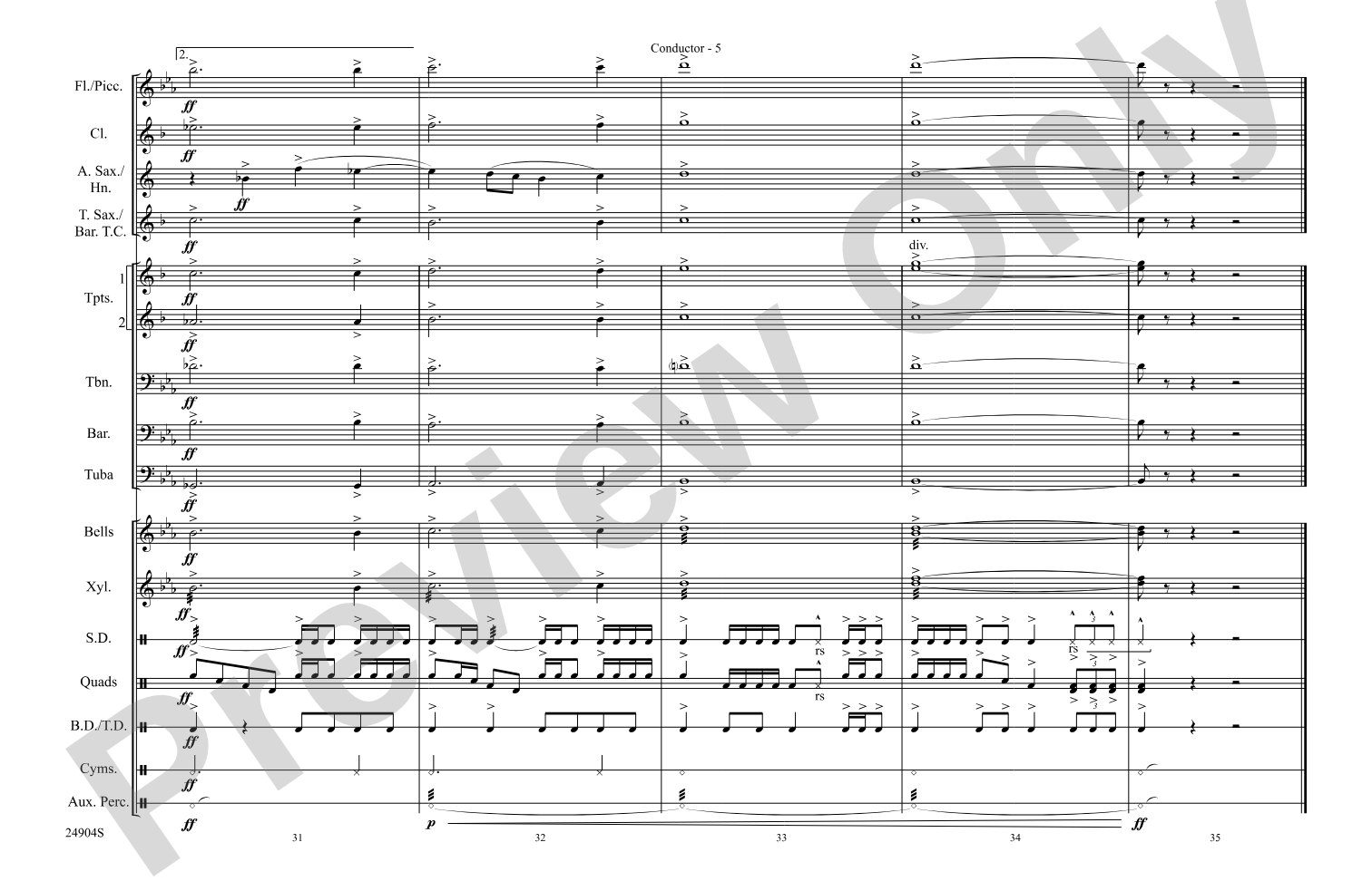 Hogwarts' Hymn (from Harry Potter and the Goblet of Fire): Marching Band Conductor Score & Parts