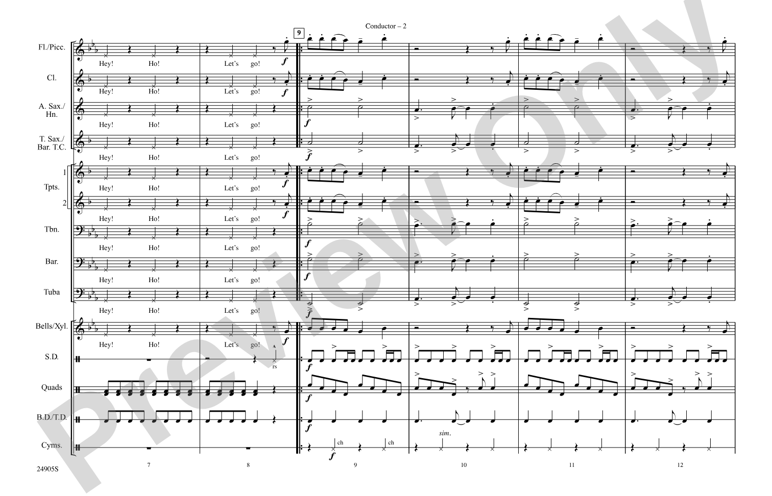 Blitzkrieg Bop: Marching Band Conductor Score & Parts