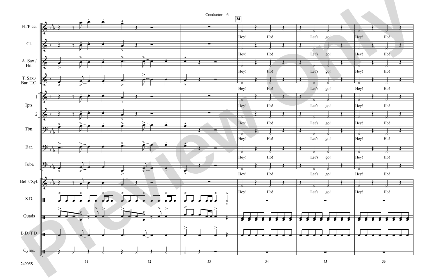 Blitzkrieg Bop: Marching Band Conductor Score & Parts