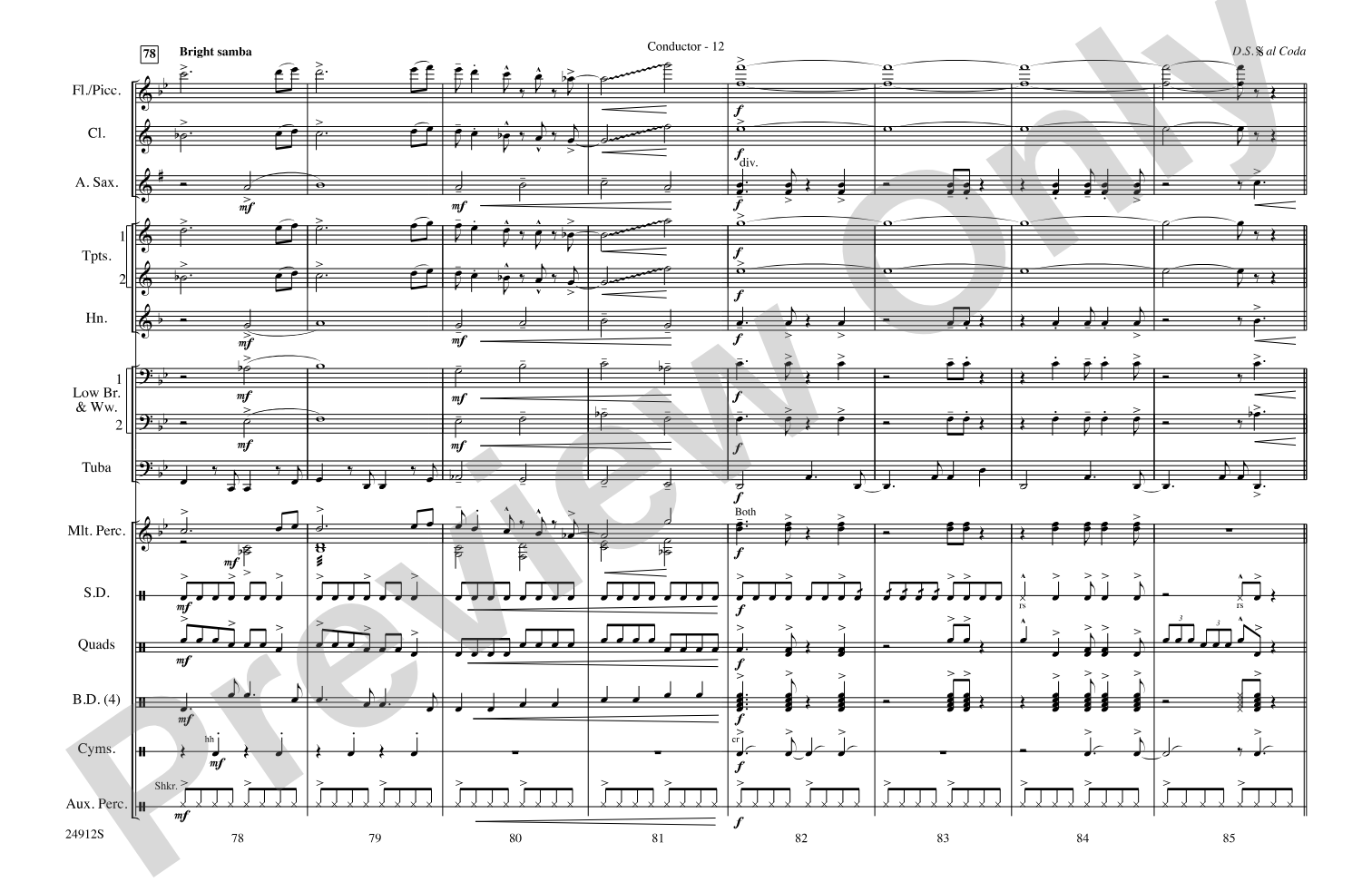 Fiesta Bahia: Marching Band Conductor Score & Parts