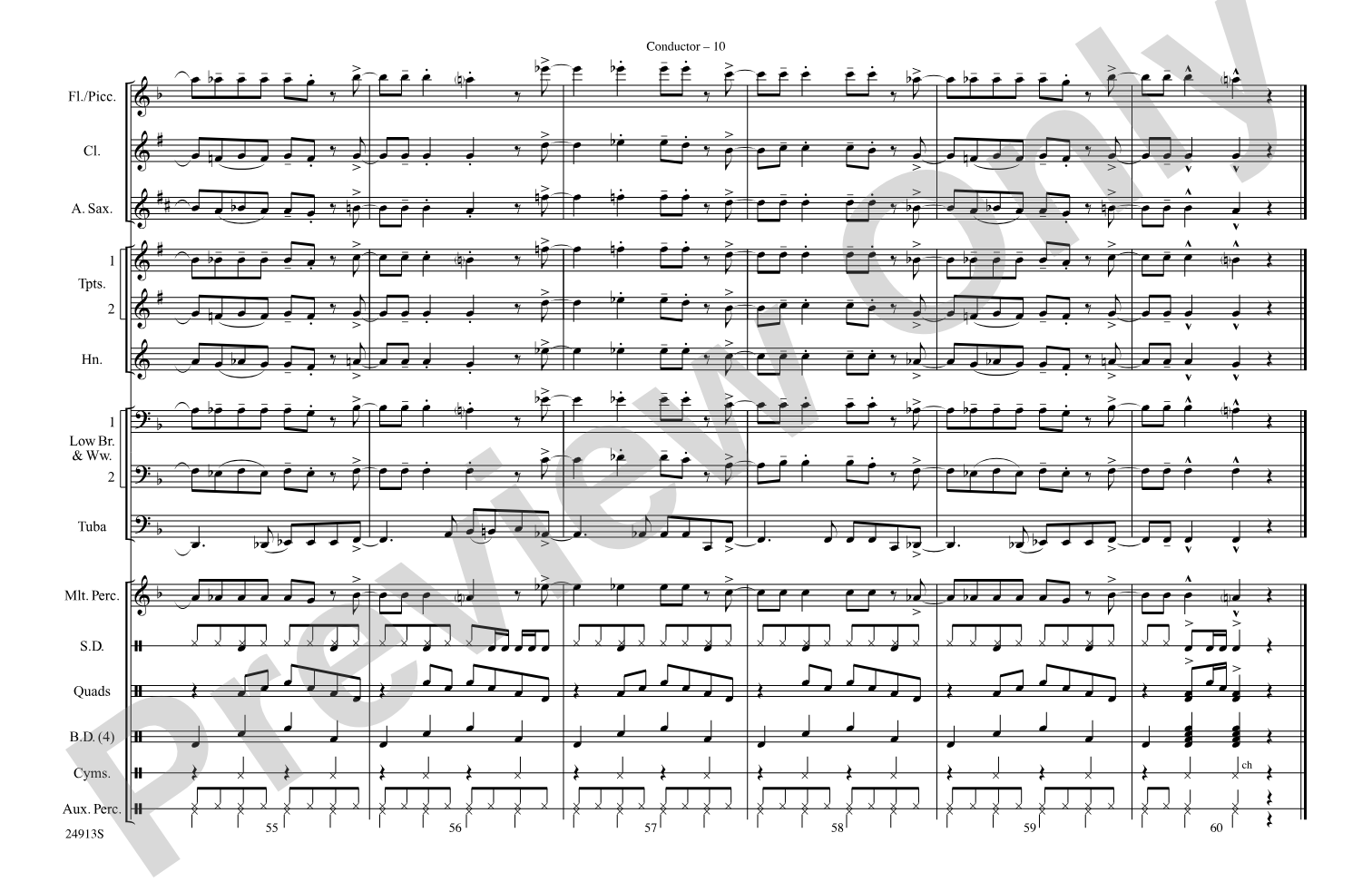 Brown Sugar: Marching Band Conductor Score & Parts