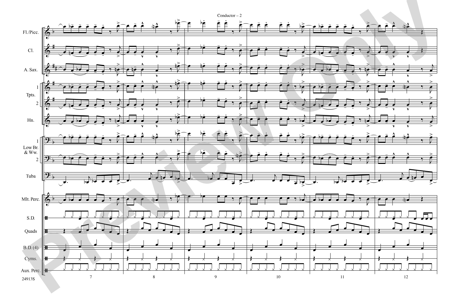 Brown Sugar: Marching Band Conductor Score & Parts