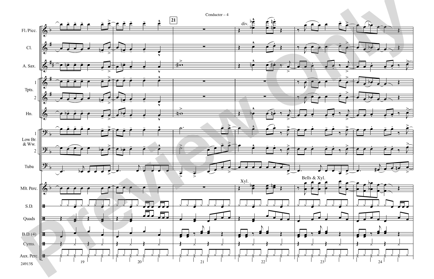 Brown Sugar: Marching Band Conductor Score & Parts