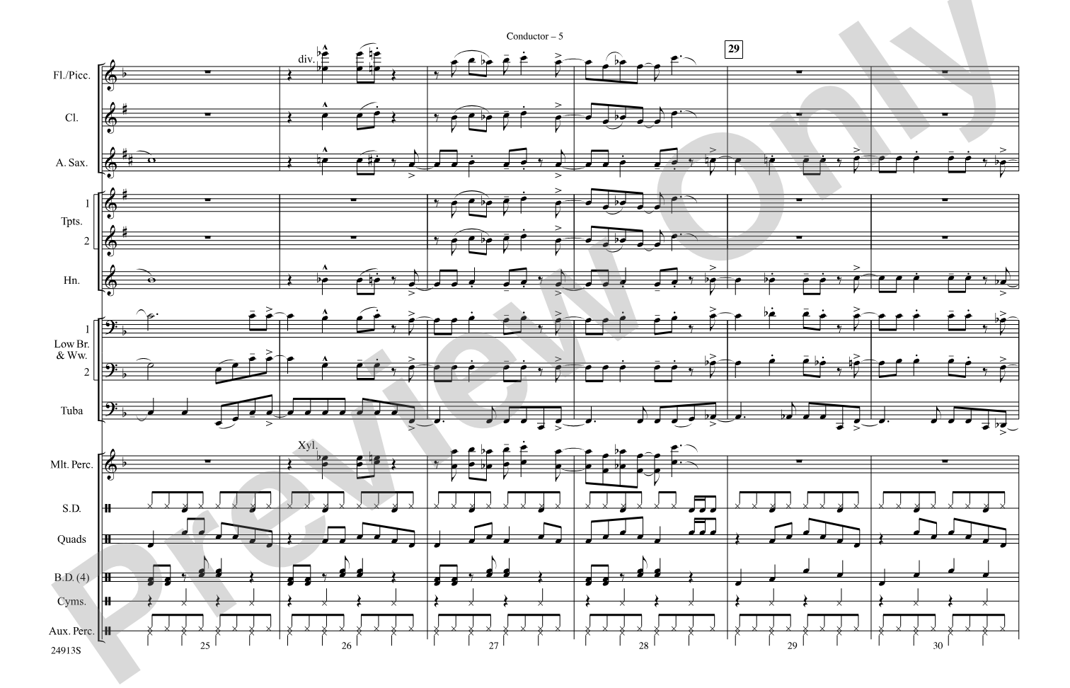 Brown Sugar: Marching Band Conductor Score & Parts