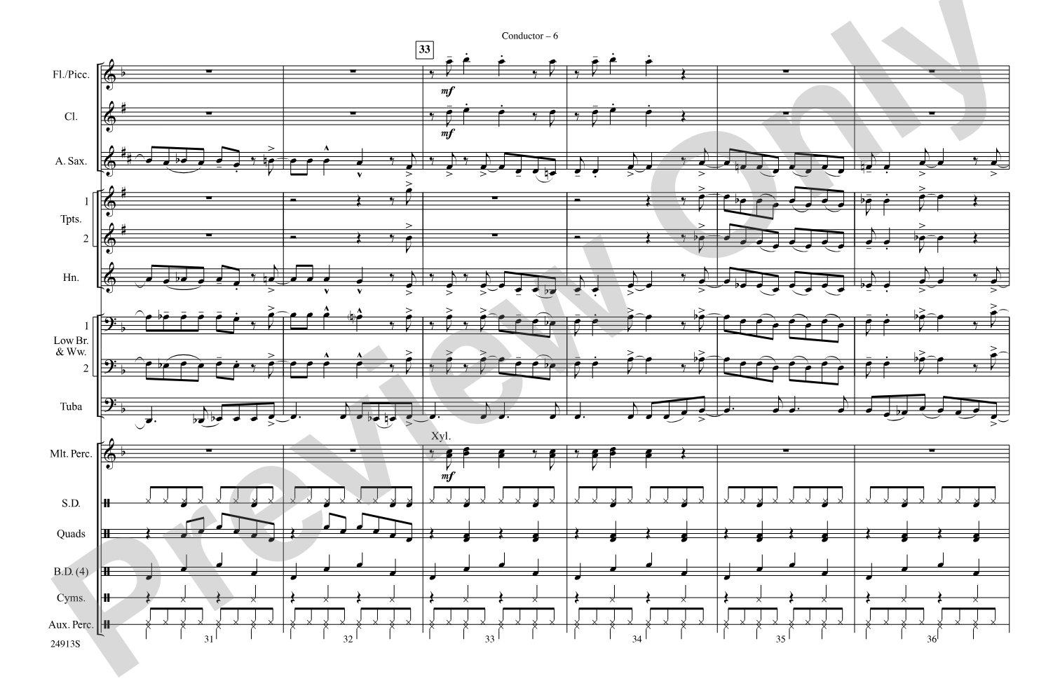 Brown Sugar: Marching Band Conductor Score & Parts
